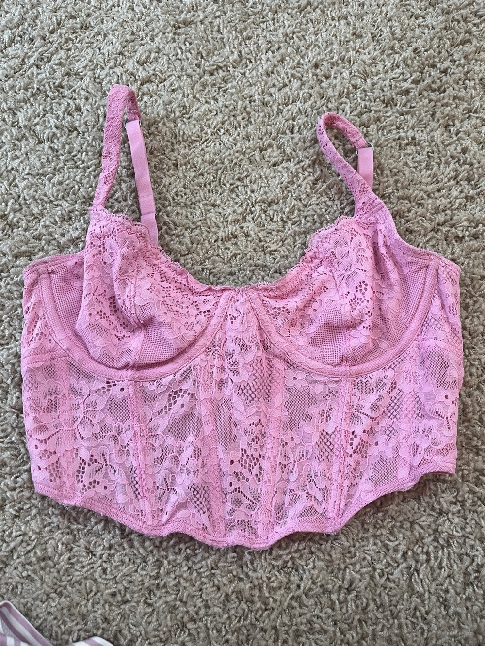 Pink Lace corset top- Women tops